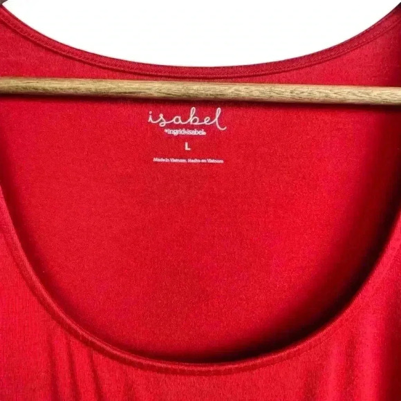 Isabel by Ingrid+Isabel Maternity Red Rusched Side Dress | Size Large - Picture 3 of 4